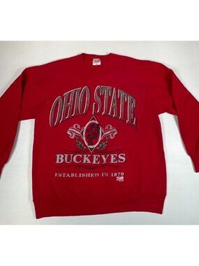 Vintage Ohio State Buckeyes Men's Sweatshirt Large Red Team Edition 90s